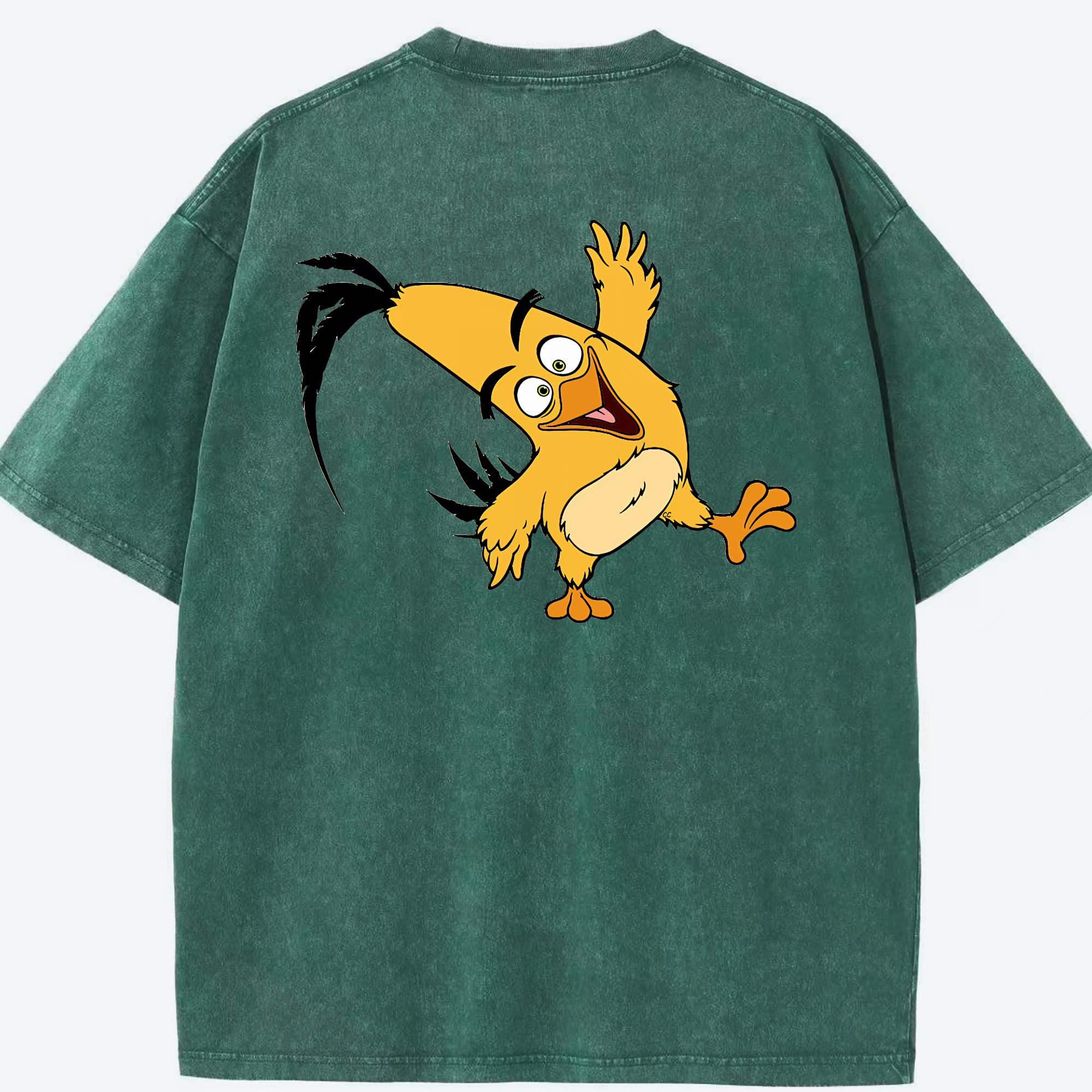 （画像用） Angry Birds アングリーバード 綿100% ヴィンテージ風 半袖Tシャツ（背面プリント）